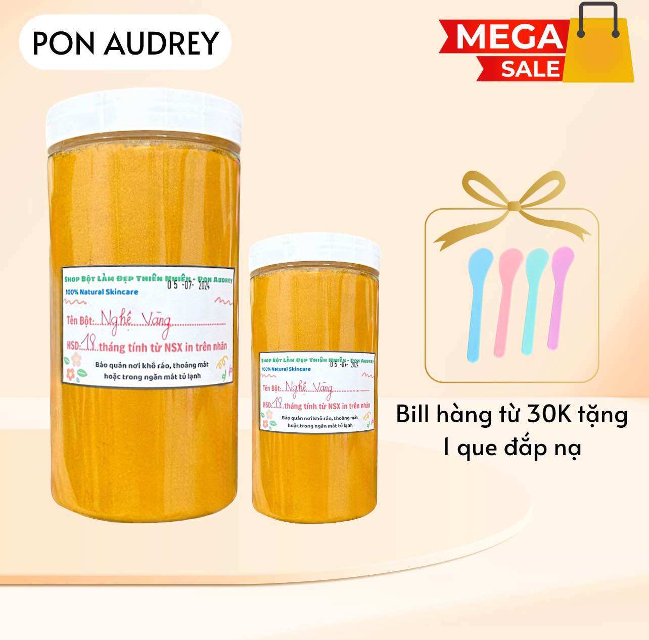 Bột nghệ vàng nguyên chất đắp mặt dưỡng da, làm gia vị nấu ăn, uống hỗ trợ đẹp da