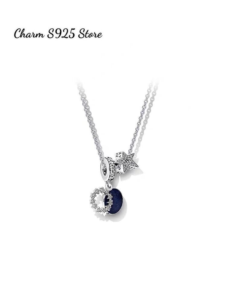 Combo bộ dây chuyền mix 2 hạt charm pan ale ngôi sao bạc s925 cao cấp