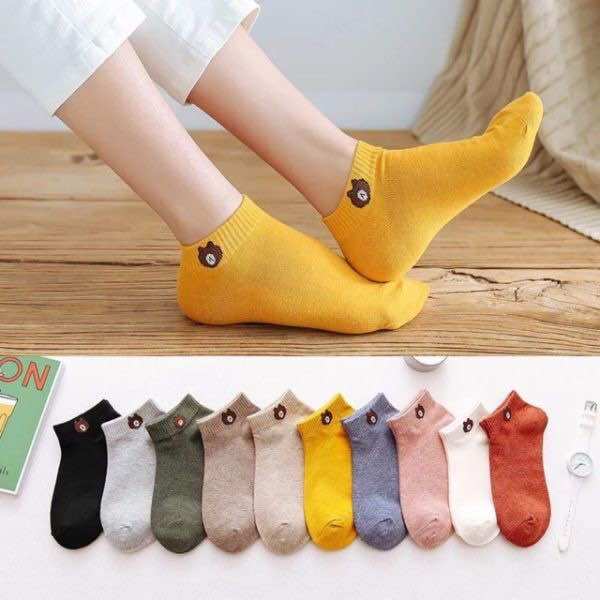 Túi 10 đôi tất gấu/ vớ gấu cổ ngắn đủ màu