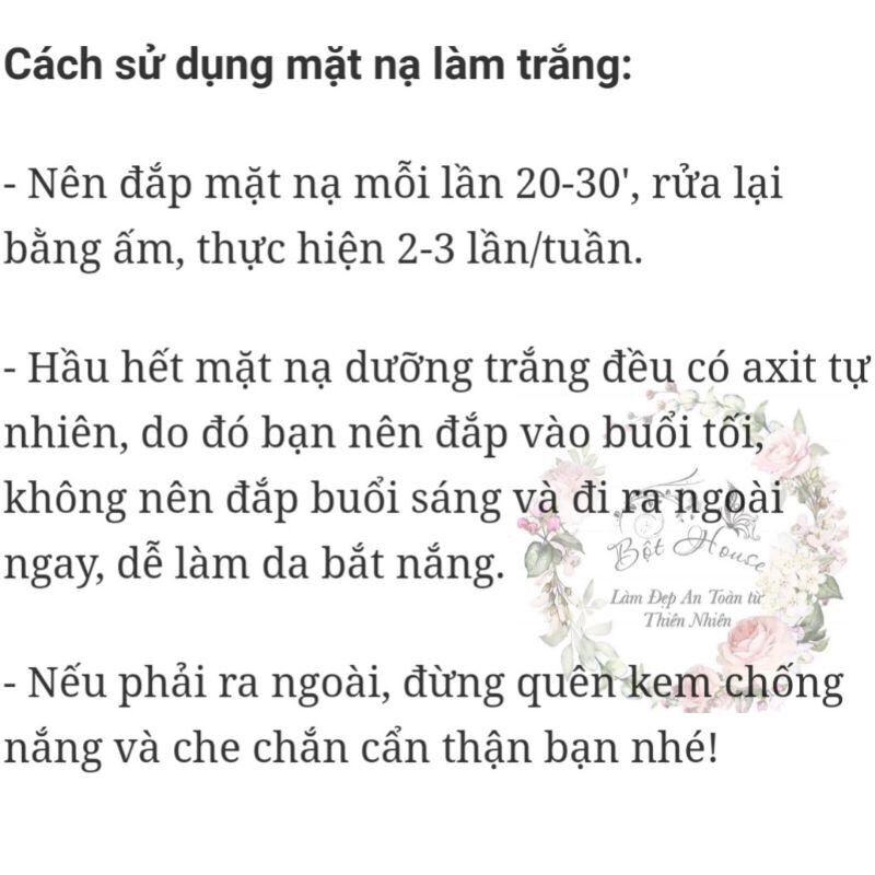 (BỘTHOUSE) BỘT ĐẮP MẶT NẠ DIẾP CÁ HỖ TRỢ XẸP MỤN ẨN DƯỚI DA: