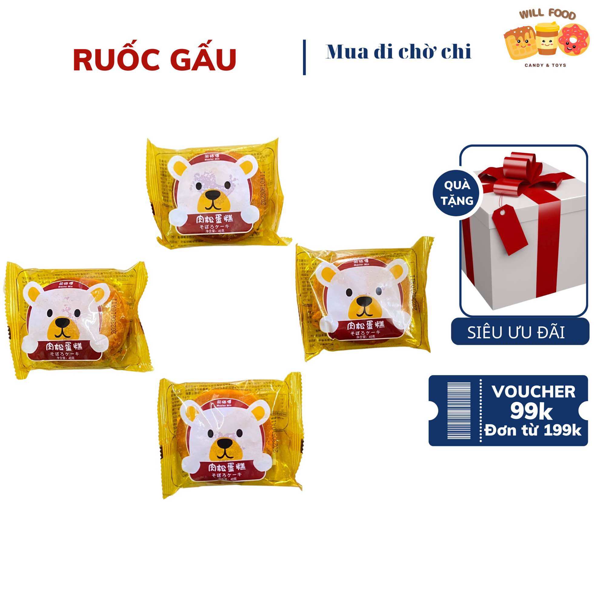 Bánh ruốc gấu hộp 30 cái