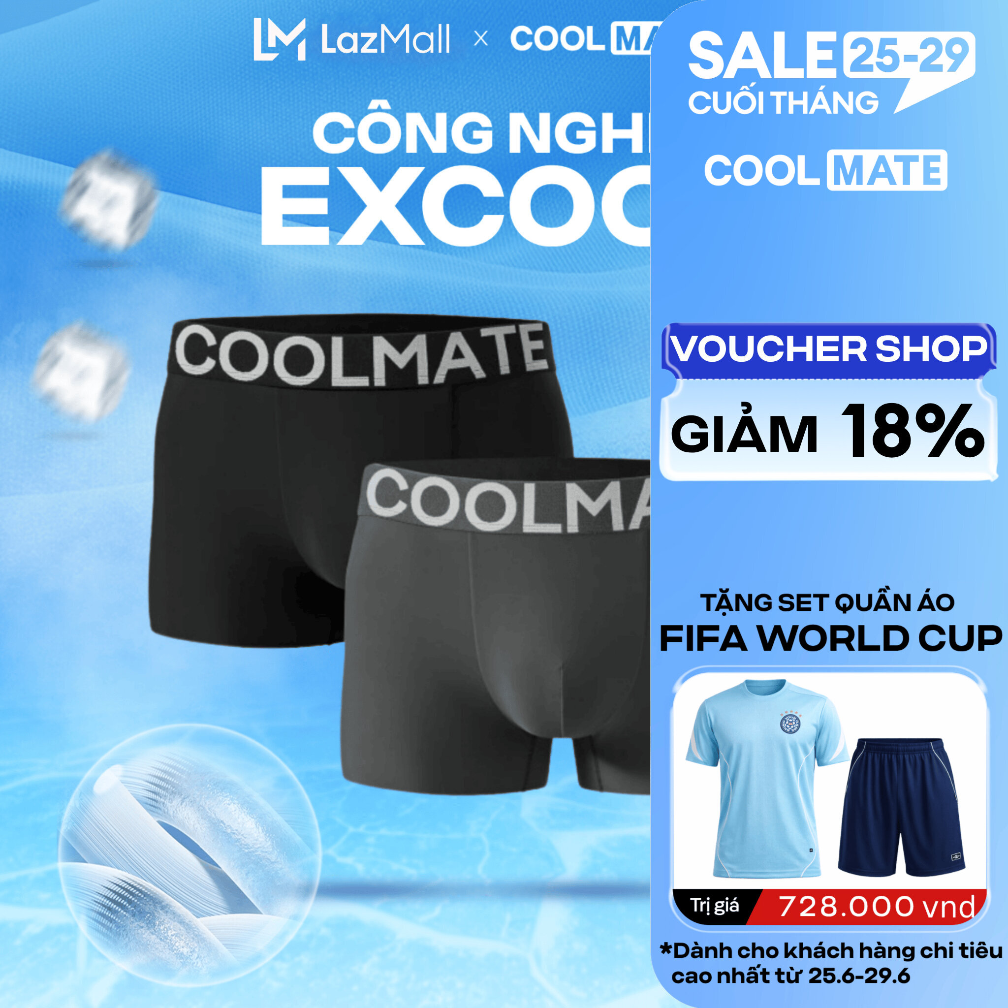 Combo 2 quần Lót Nam Trunk Excool Clean Cut II Coolmate