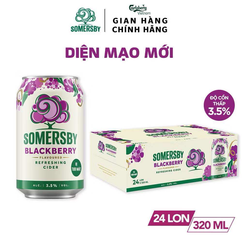 Somersby Cider Blackberry Mâm Xôi - 1 thùng 24 lon 320ml