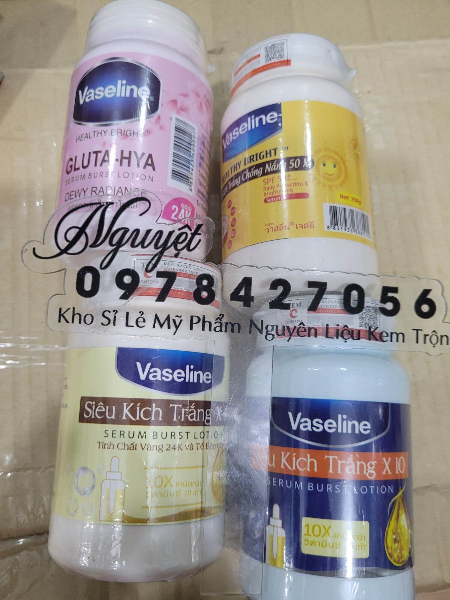 Siêu Kích Trắng Vaseline 10x,50x Thái Lan 250g