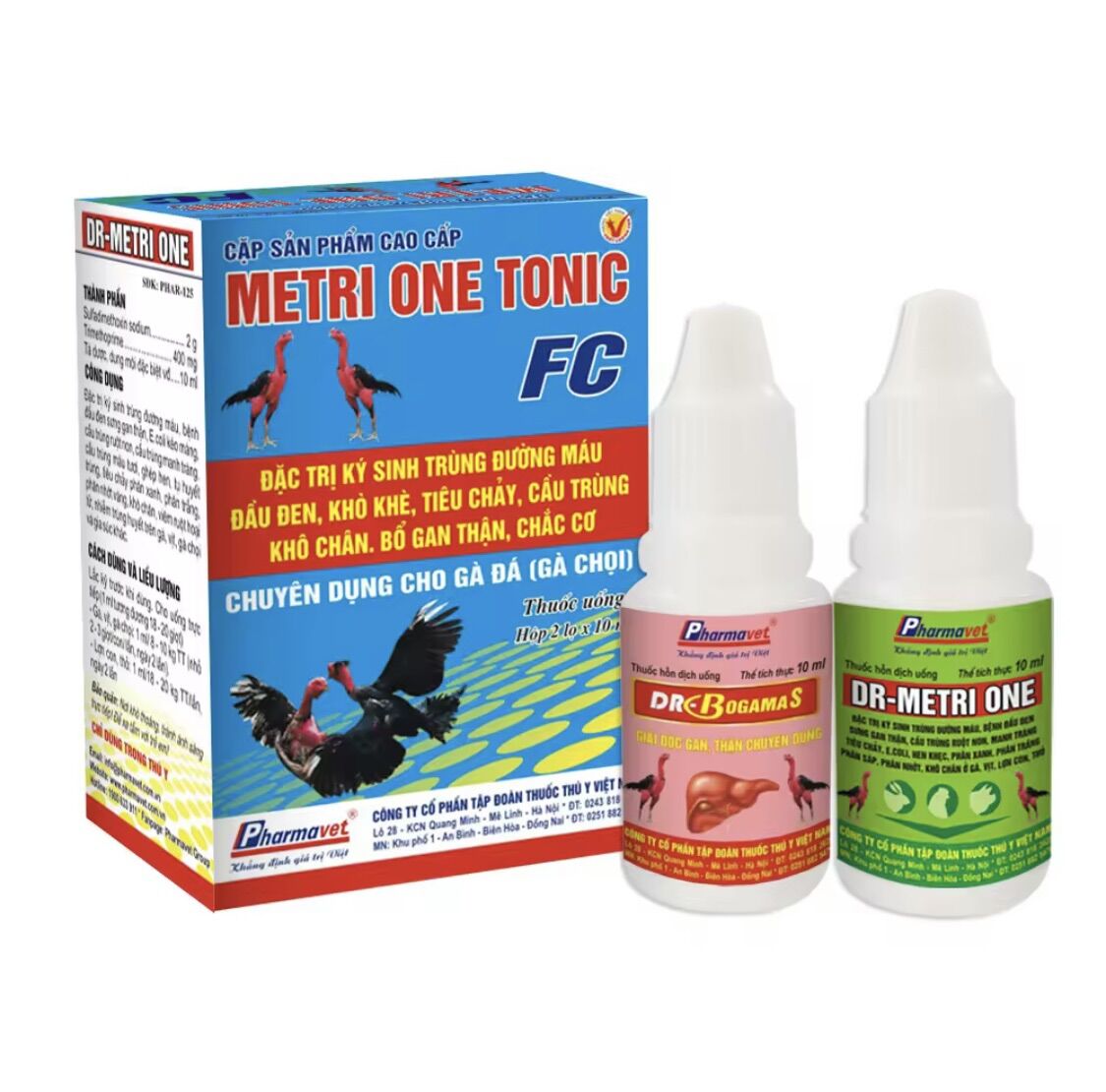 1 hộp Metri one tonic 10ml Đặ.c Tr.ị kí sinh trùng máu, hen khẹc, gà ốm chậm lớn.