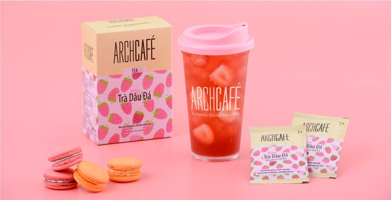 Trà dâu đá - Strawberry tea - Archcafé