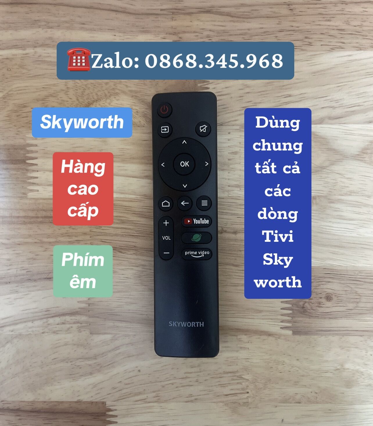 Remote điều khiển Tivi Skyworth không giọng nói