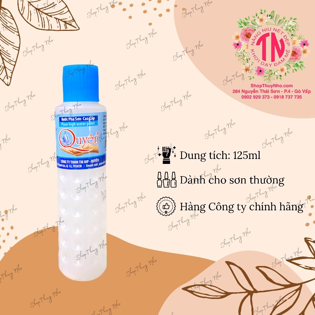 [Hcm]Nước Pha Sơn Móng Tay Quyên Dụng Cụ Chuyên Dụng Làm Móng Tay Nghệ Thuật Nail - 125Ml