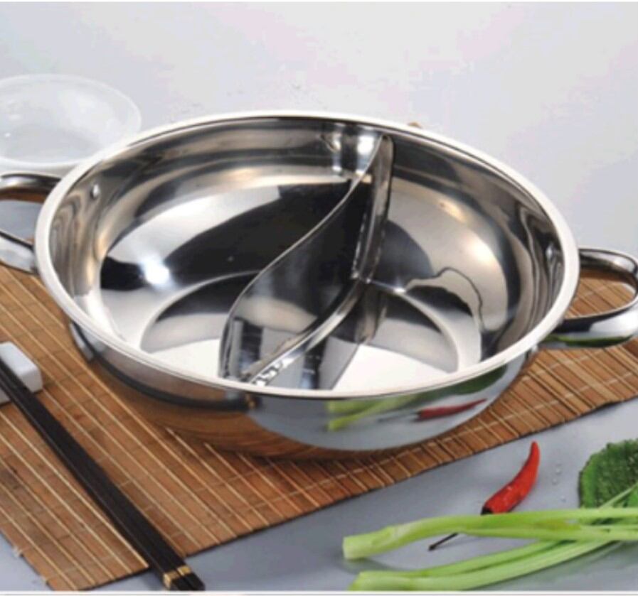 nồi lẩu 2 ngăn inox size 32cm