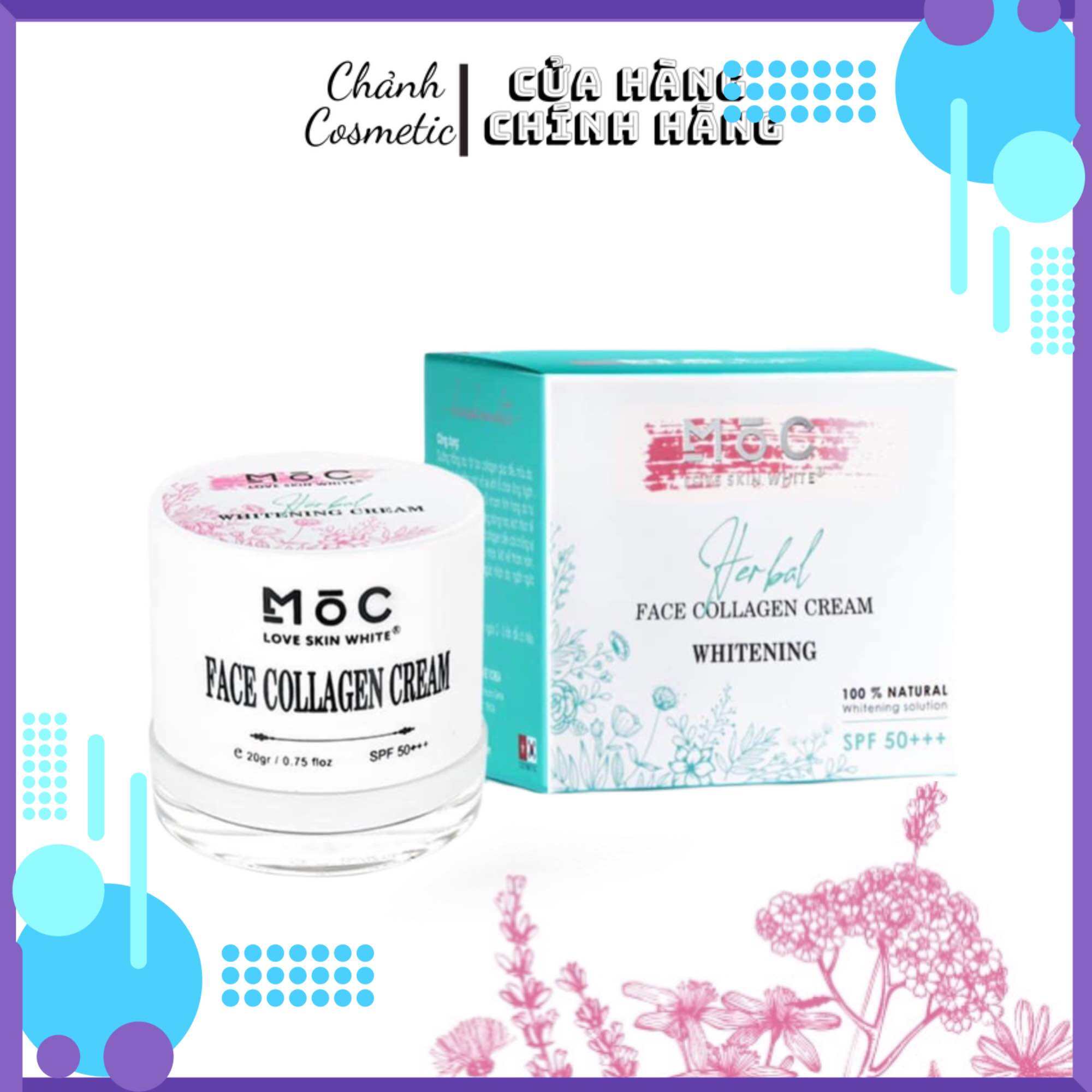 Kem Dưỡng Trắng Da Tái Tạo Bổ Sung Collagen Ngừa Lão Hoá Chống Nắng MOC Love Skin White 20g - WHITENING CREAM MOC LOVE SKIN WHITE