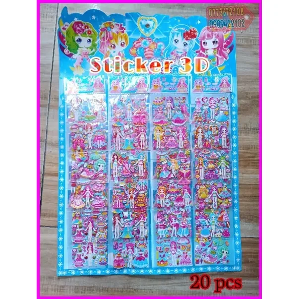 Tập dán nổi sticker thay váy công chúa