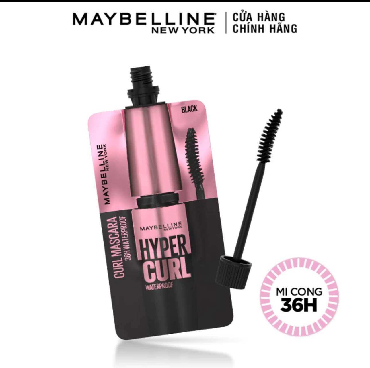 (Mini size) Mascara làm dài và cong mi Maybelline Hyper Curl 4.5ml