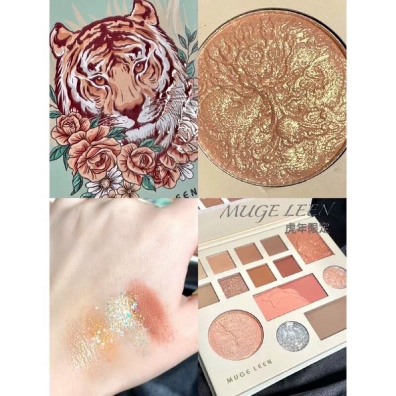 Bản phấn mắt kèm má hồng, highlight con cọp