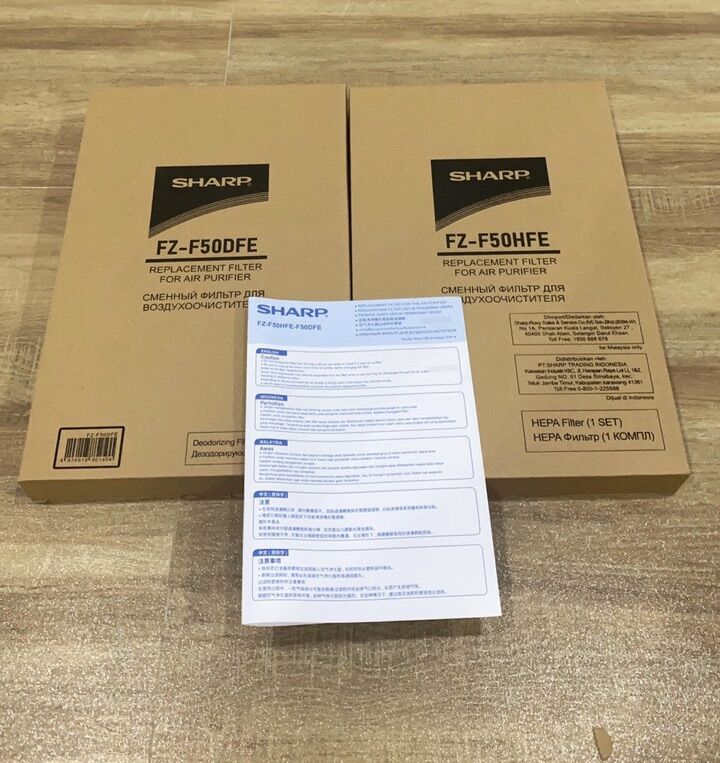 Combo màng lọc hepa +than máy sharp fp-j40e-w, fp-jm40v-b, fp-g50e-w