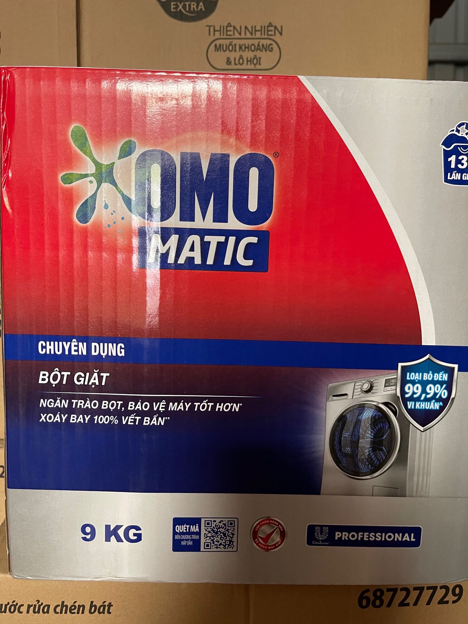 Bột giặt Omo chuyên dụng 9kg siêu tiết kiệm cho khách sạn, nhà hàng, tiệm giặt ủi...bao bì mới mẫu mới giá mới