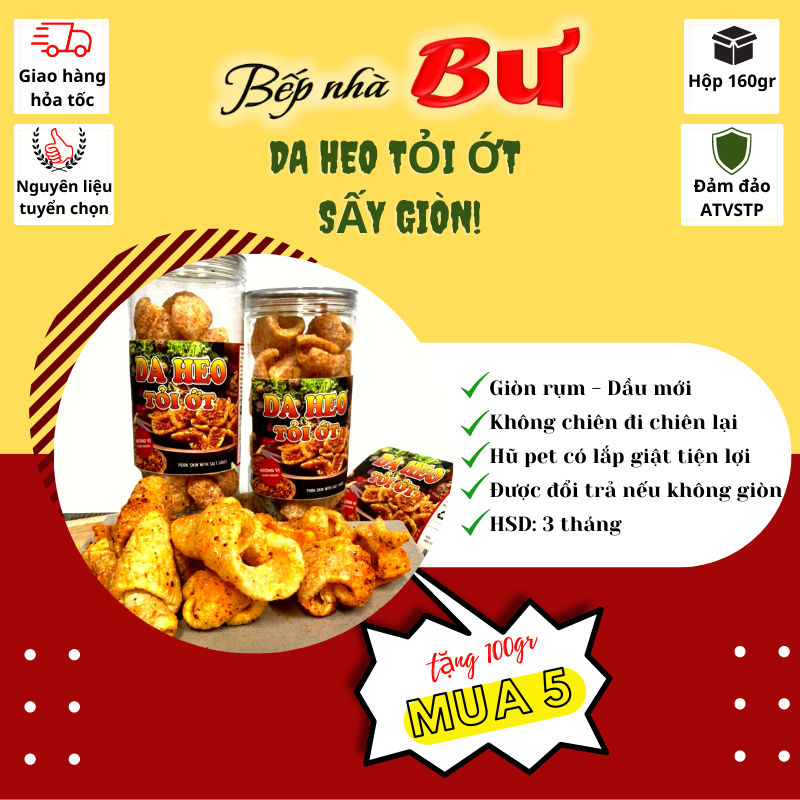 Da heo mắm hành - Da heo tỏi ớt giòn ruộm