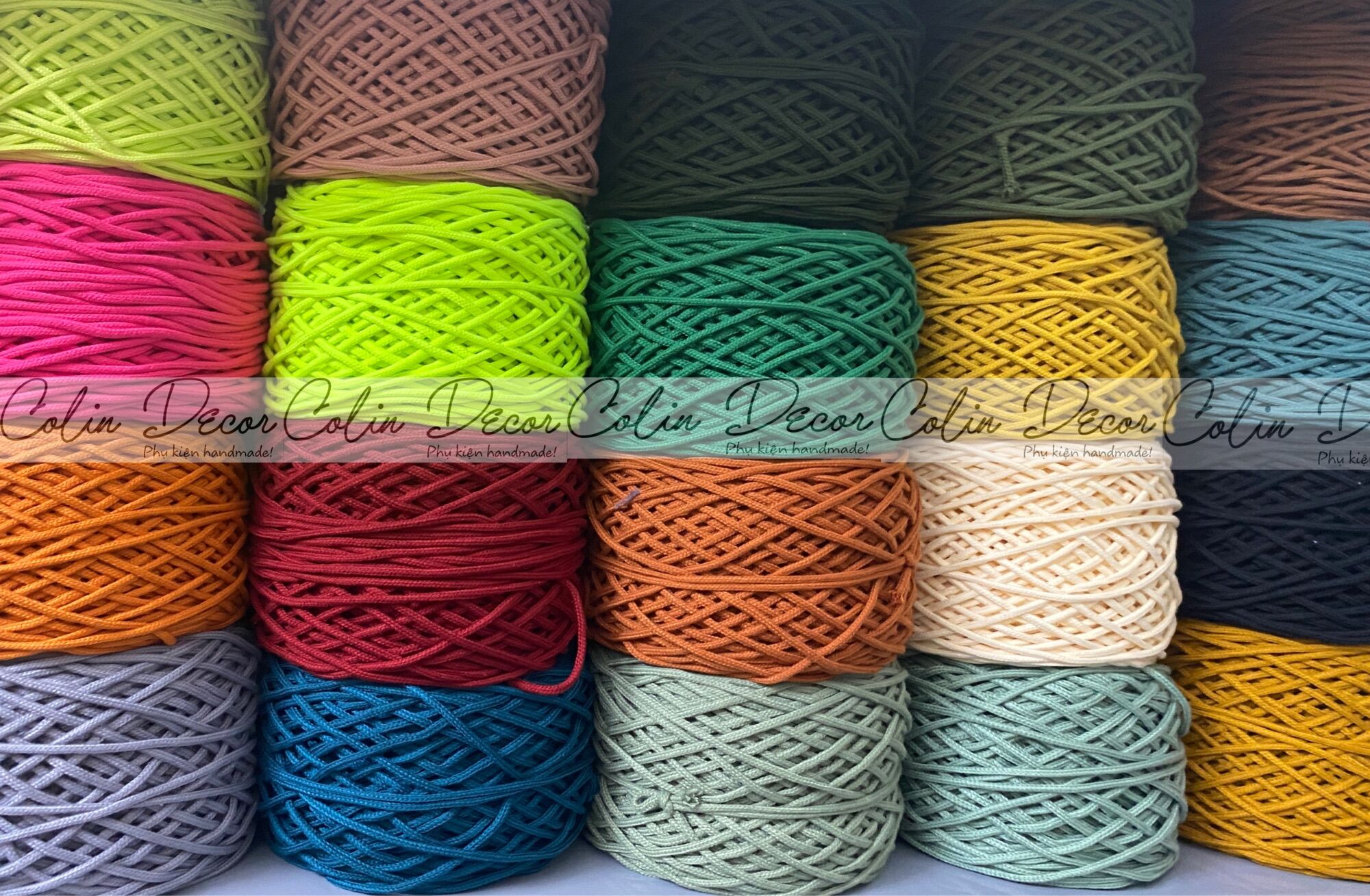 Dây cotton dệt tim đan túi macrame túi handmade thắt macrame