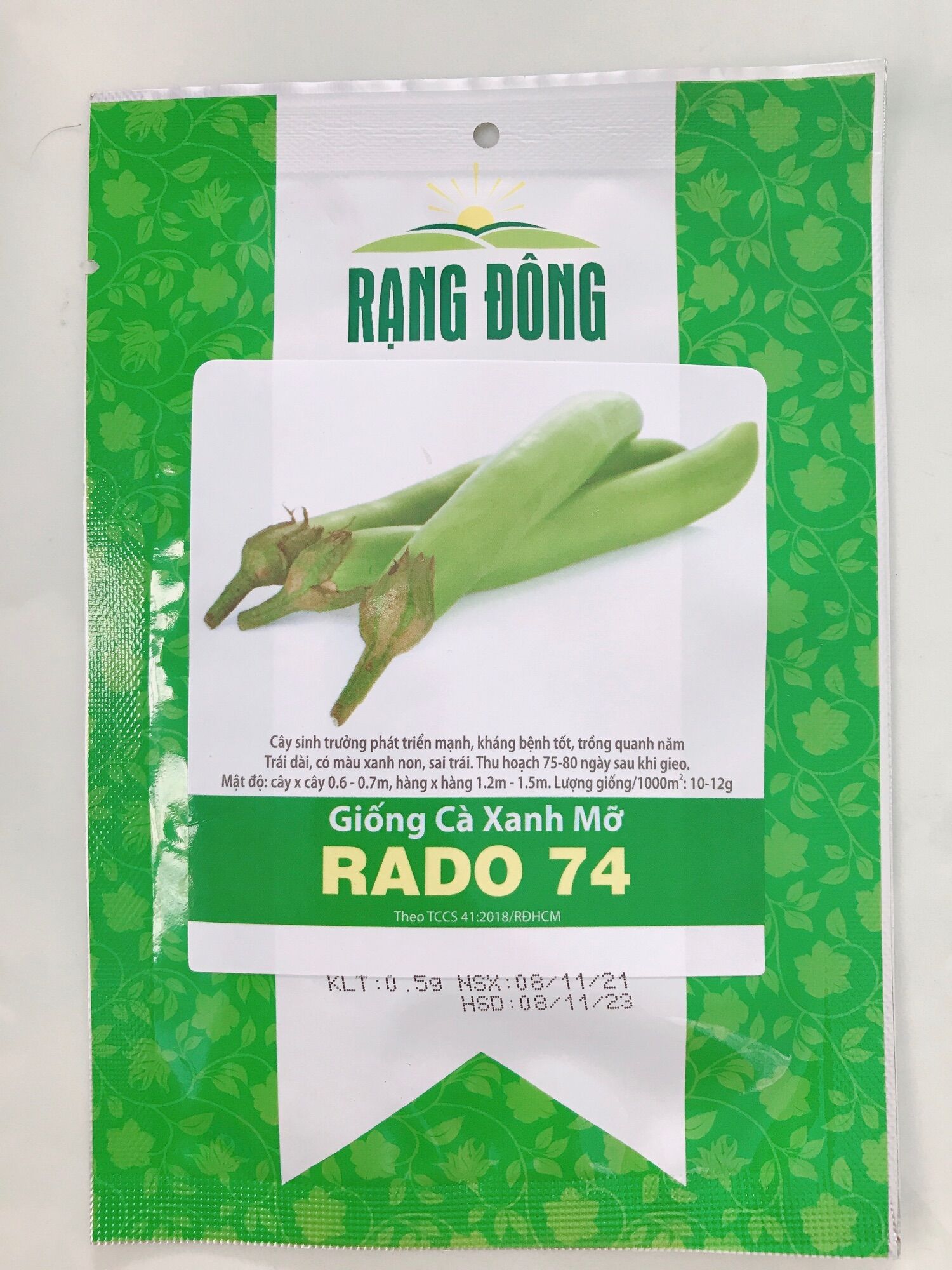 Hạt giống cà xanh mỡ Rạng Đông gói 0,5g