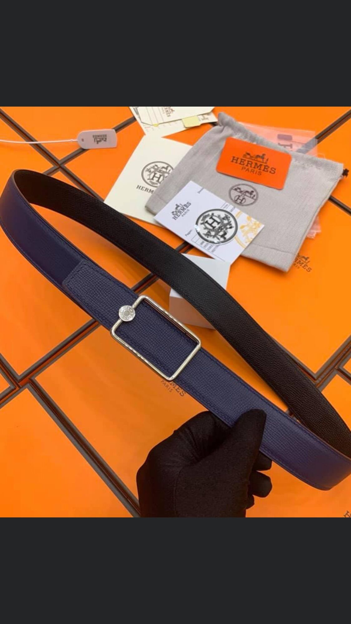 Dây lưng da bò hermes