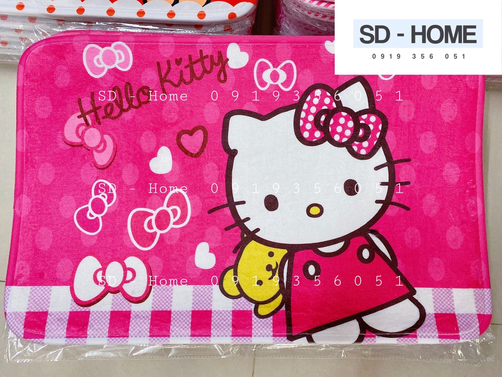 Thảm Dậm Chân Kitty Vuông siêu xinh