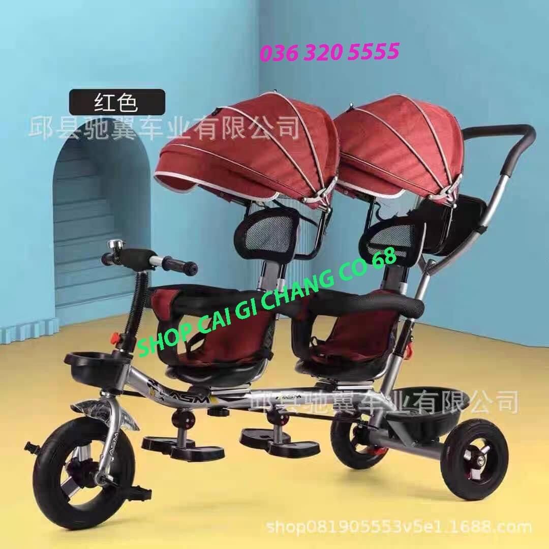 XE ĐẨY 3 BÁNH MÁI CHE SINH ĐÔI CÓ TAY ĐẨY HÀNG CAO CẤP XUẤT NGA
