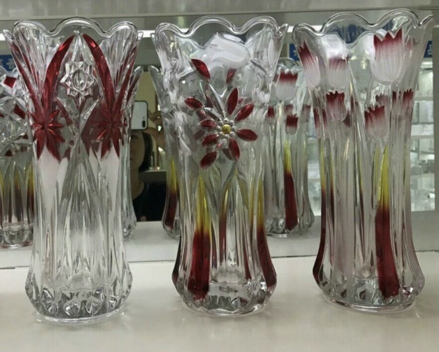 Bình hoa thủy tinh màu 25cm