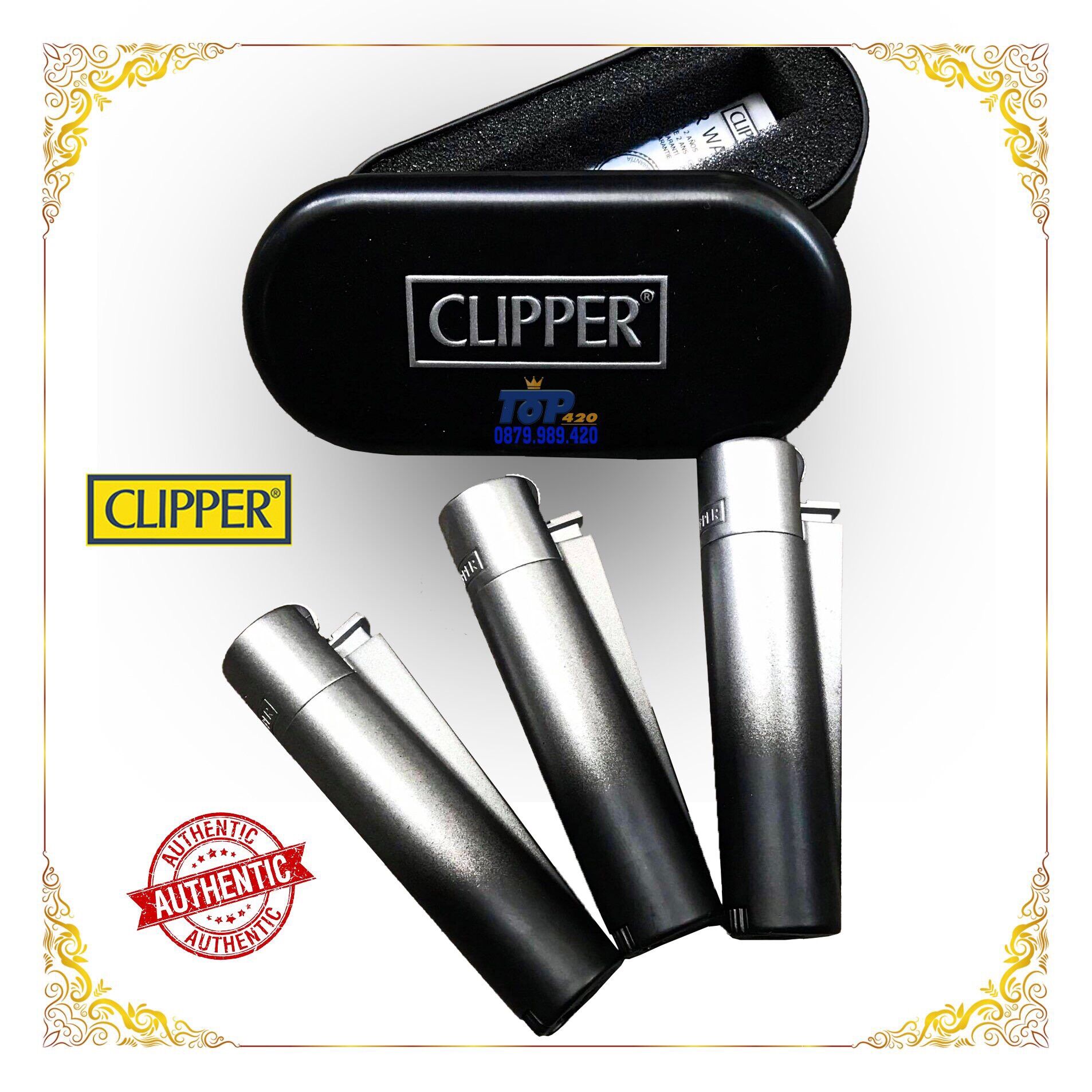 Bật lửa Clipper chuẩn EU Matal Clipper Fullbox , Quẹt Clipper chuẩn Authentic xịn .