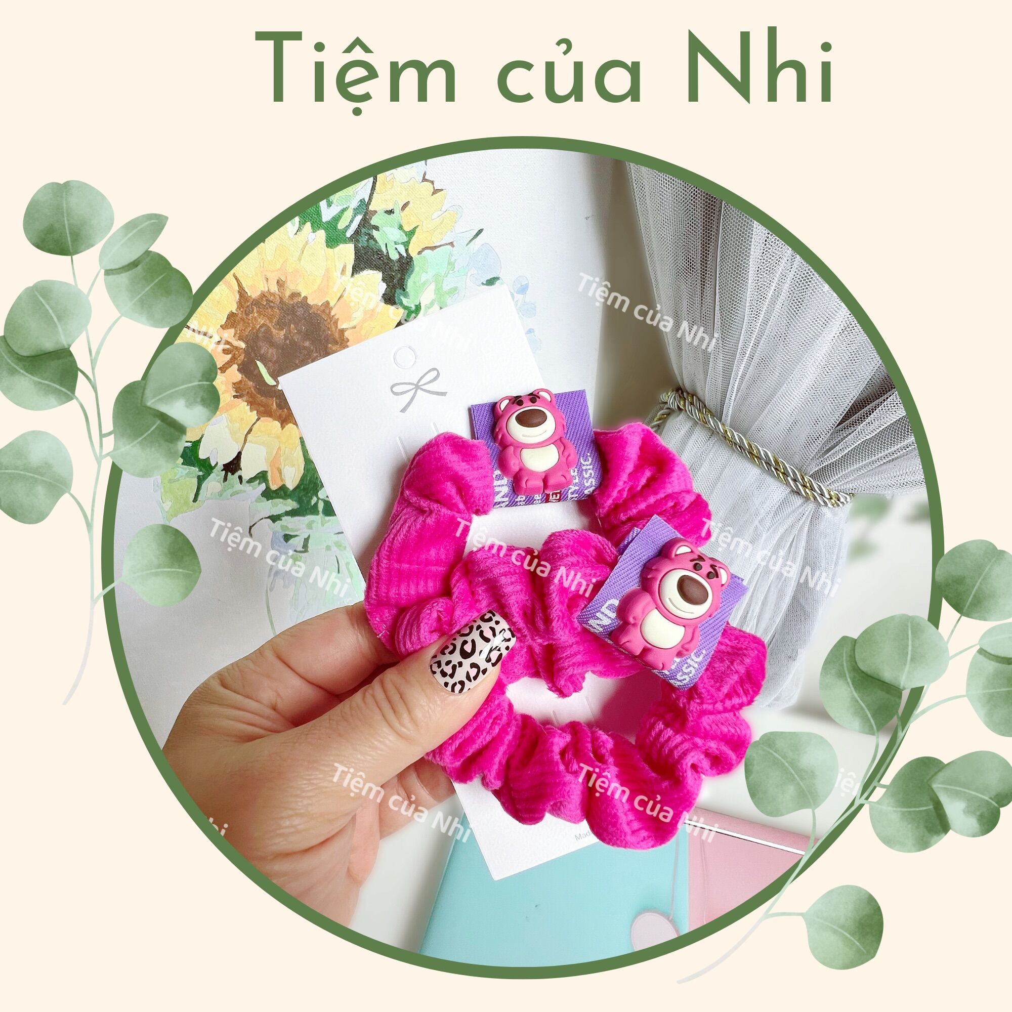 Set 2 cột tóc gấu dâu lotso