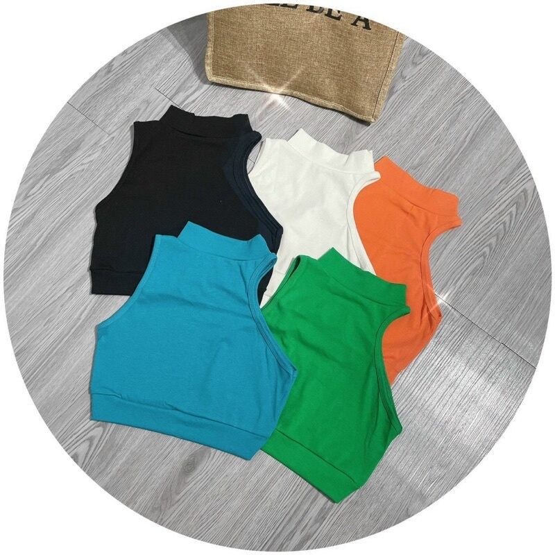 ÁO THUN CỔ LỌ 3Cm KHOÉT NÁCH CROPTOP