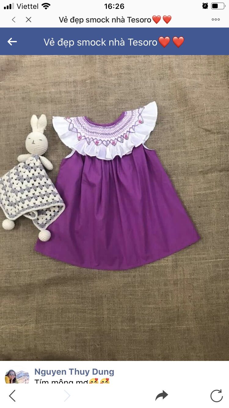 SMOCK TÍM CỔ BÈO