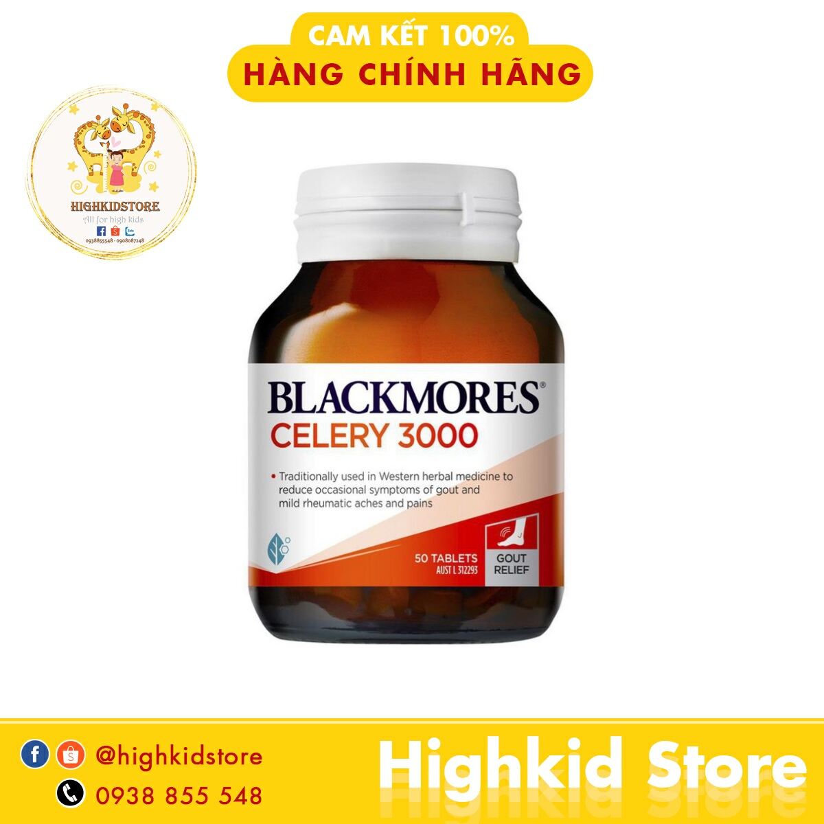 Date 7/25 Viên uống giảm Gout Celery 3000 Blackmores Úc - Mẫu mới