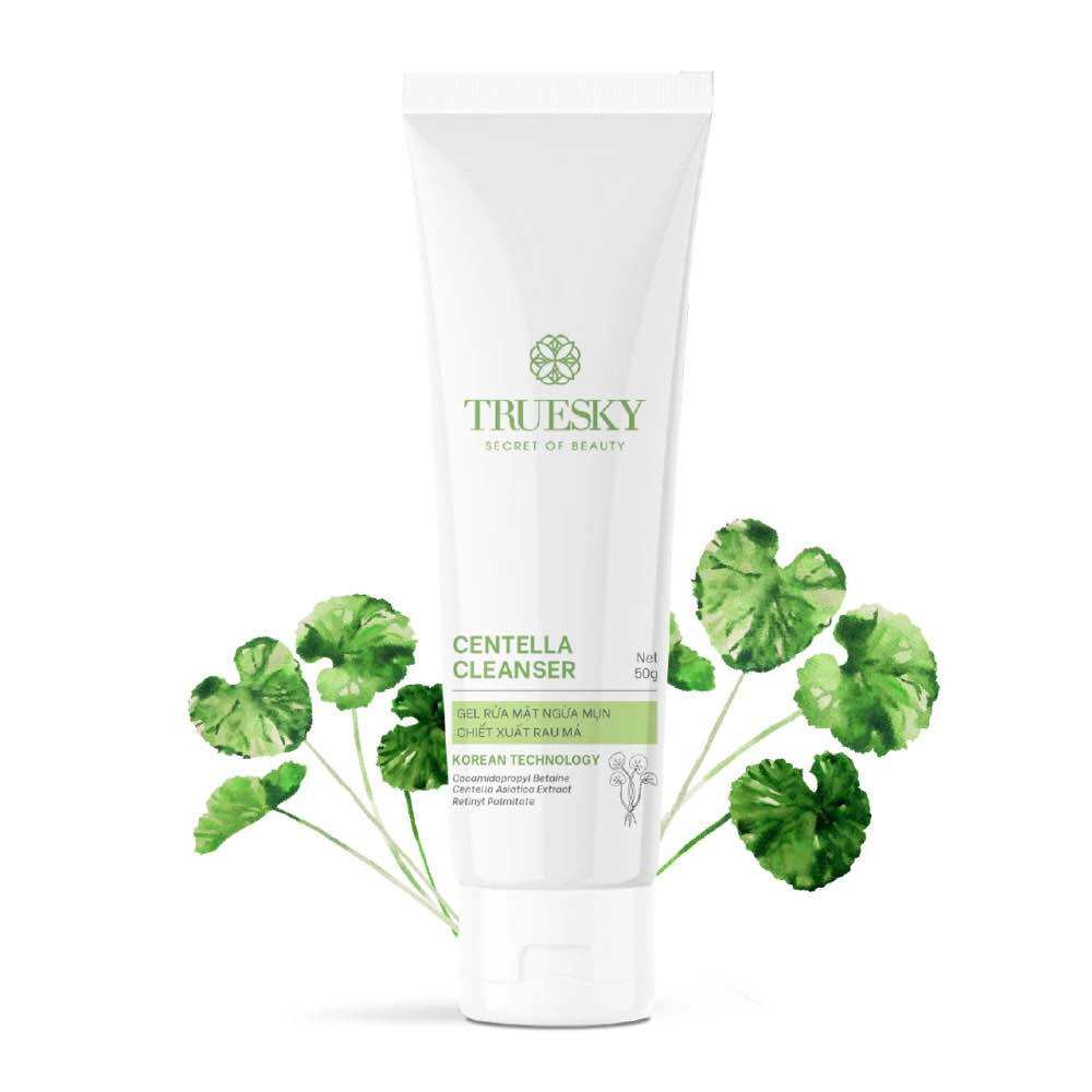 GEL RỬA MẶT NGĂN NGỪA MỤN CHIẾT XUẤT RAU MÁ – Truesky Centella Cleanser 50g