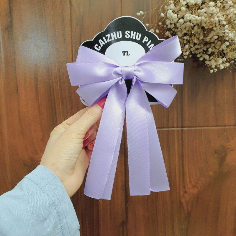 Kẹp Nơ ruy băng lụa phong cách tiểu thư