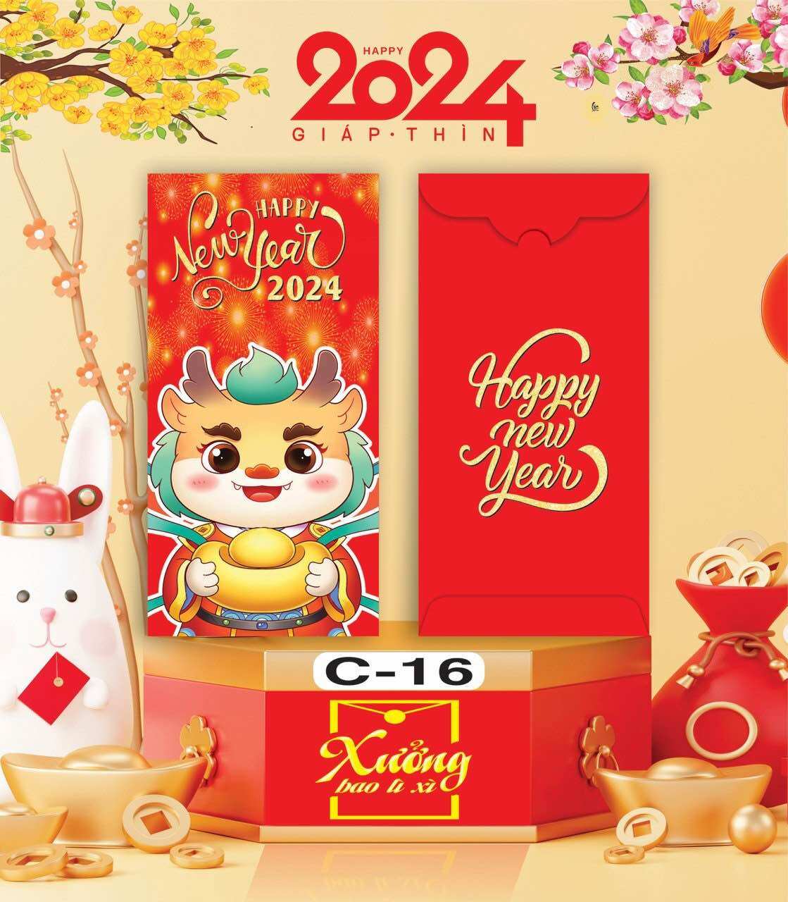 Xấp 10 bao lì xì năm mới 2024 xịn