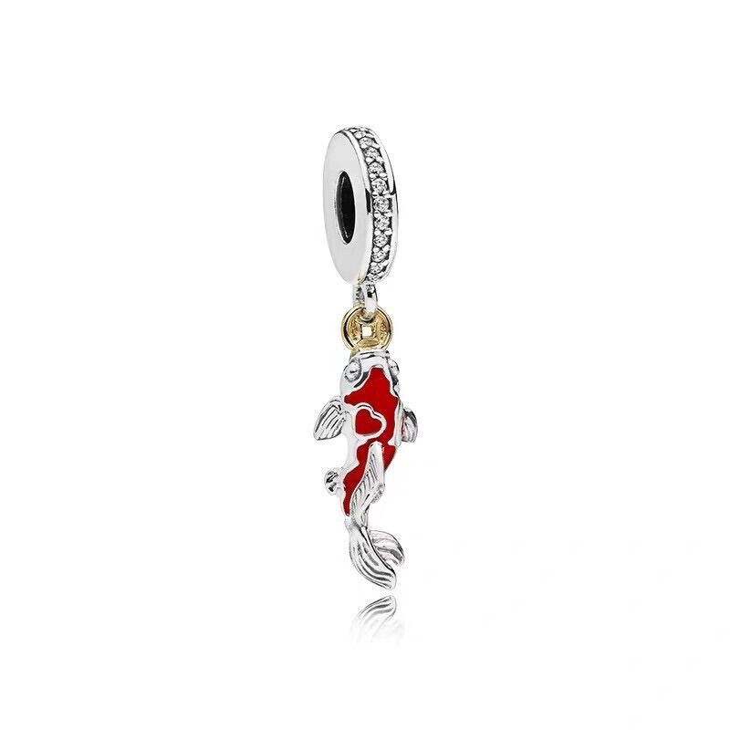 Pan ale charm treo cá chép may mắn bạc s925 cao cấp