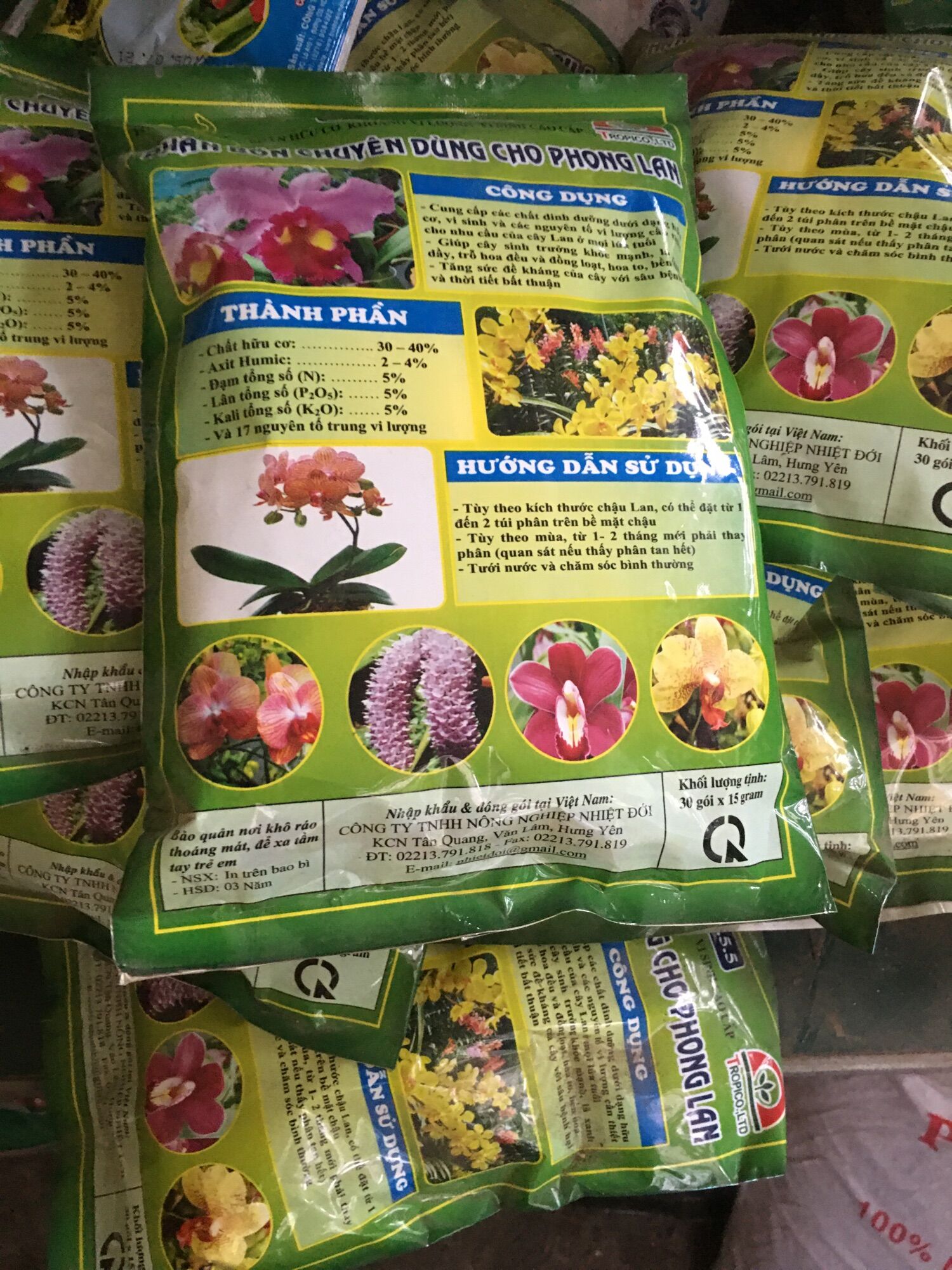 Phân tan chậm túi lọc 5-5-5+TE cho hoa lan (30 túi)