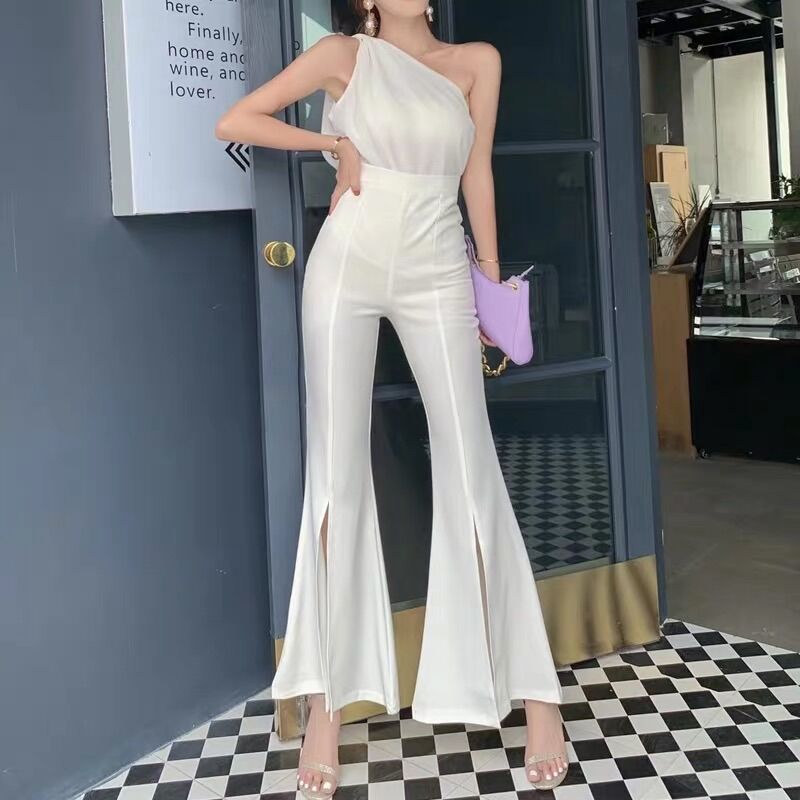Quần ống Loe Trắng Xẻ