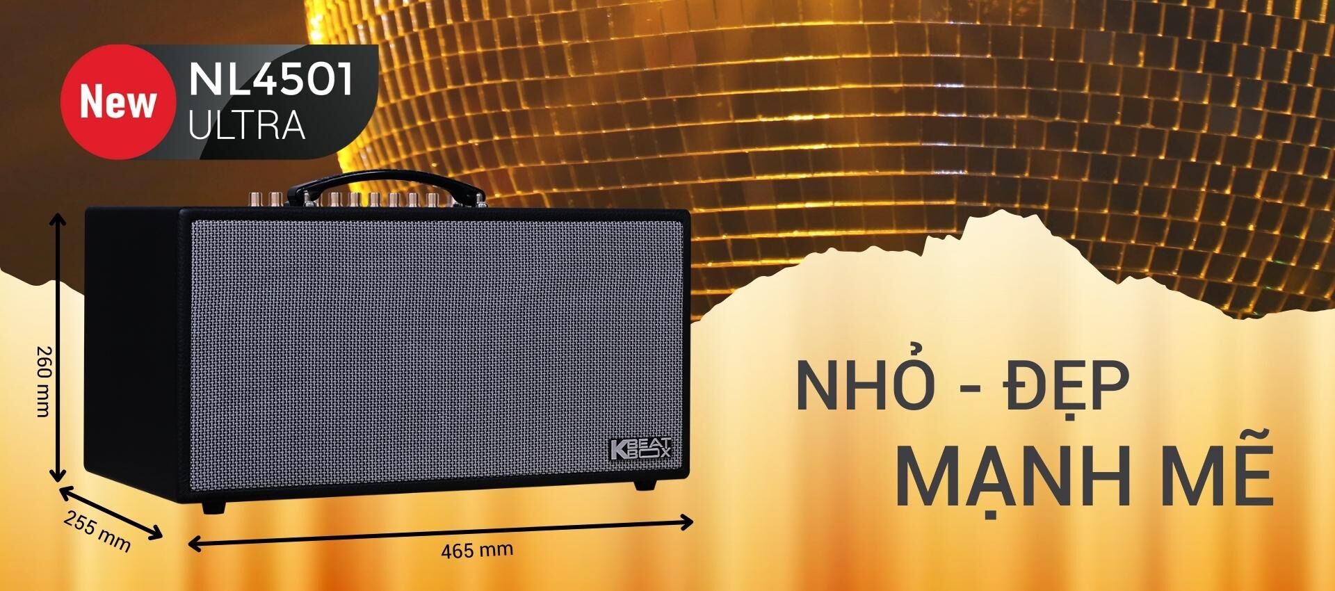 Loa karaoke xách tay Acnos NL4501 Ultra (Loa 2 đường tiếng, 2 loa full 6.5”, 3 loa treble, tích hợp nâng tiếng, công suất đạt 750W)