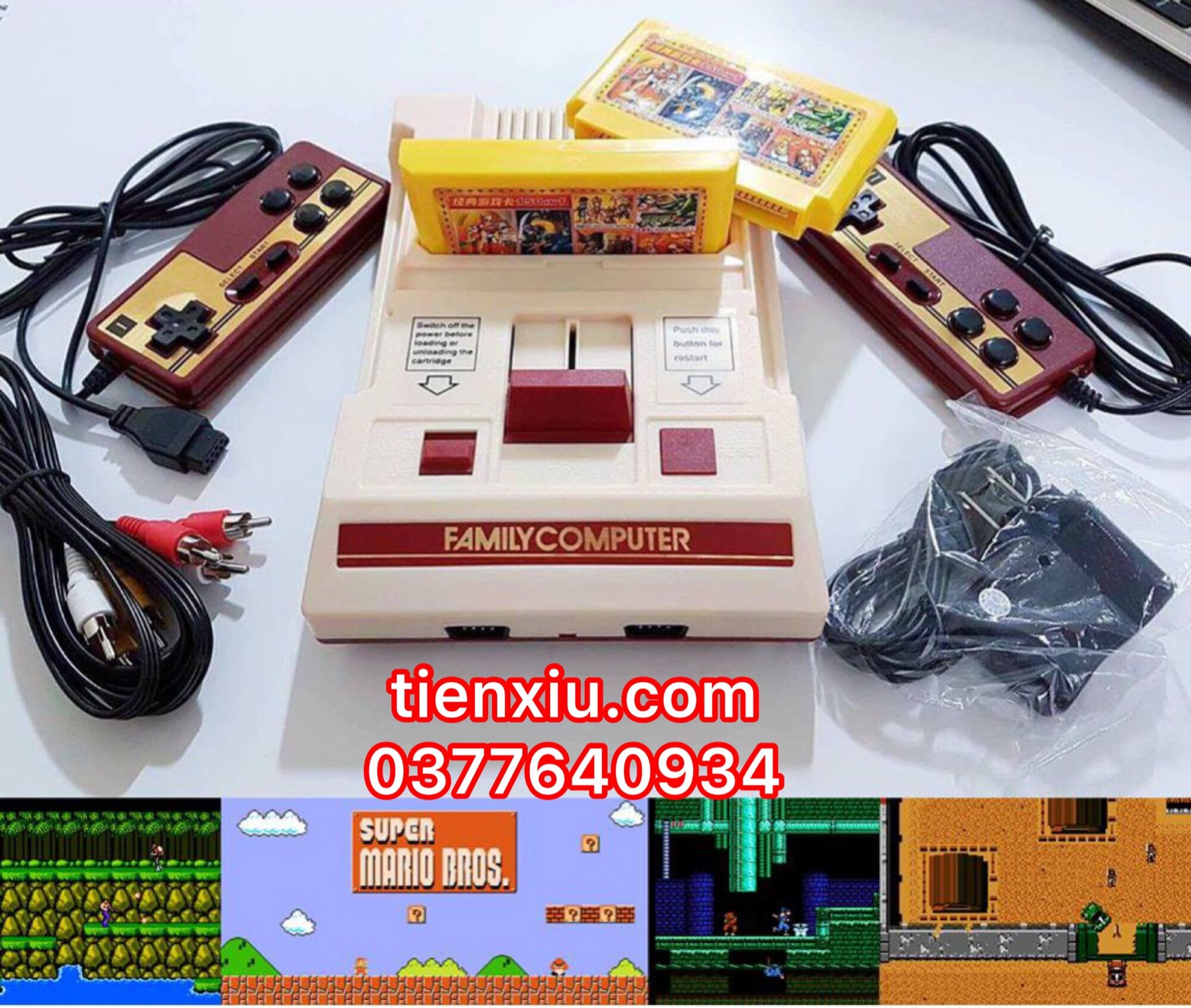 điện tử 4 nút fc compact 4 chơi mario xe tăng contra tặng băng 133 trò máy điện tử 4 nút cắm băng