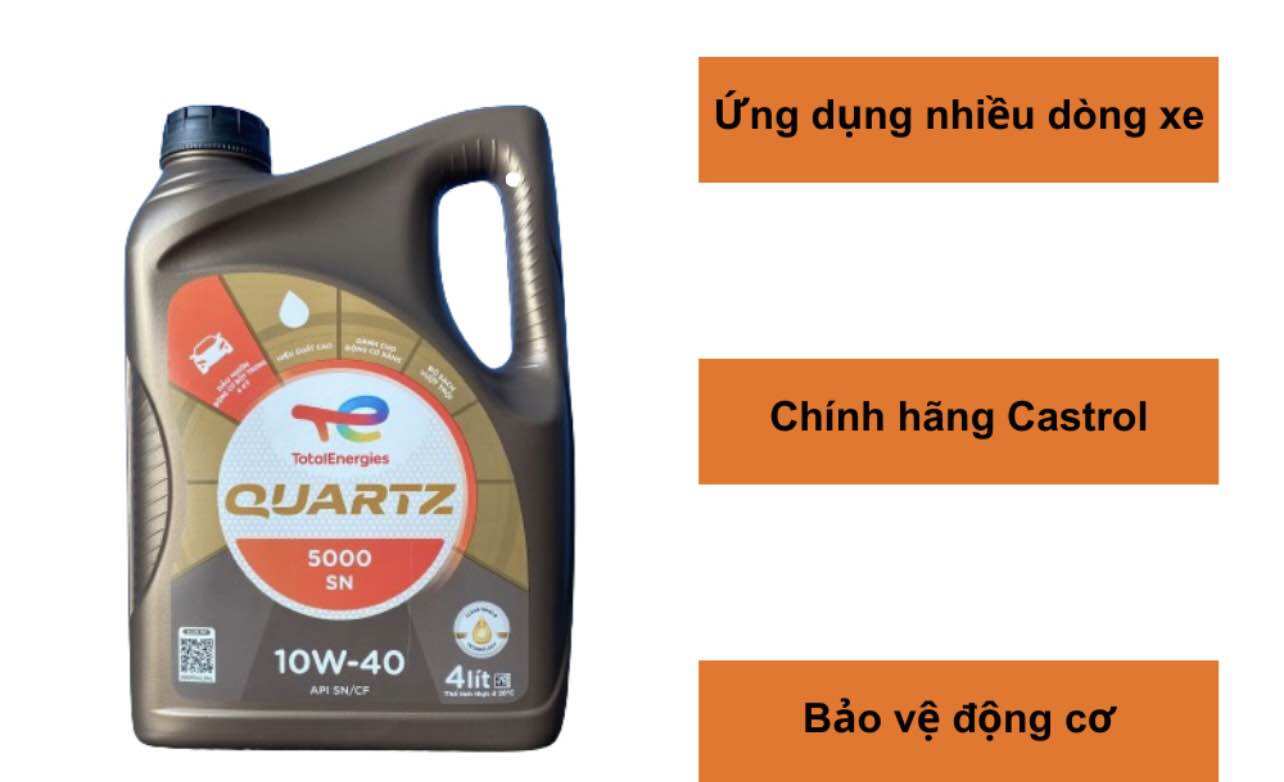 DẦU ĐỘNG CƠ CAO CẤP, QUARTZ, TotalEnergies , 5000,10W-40 ,4lit