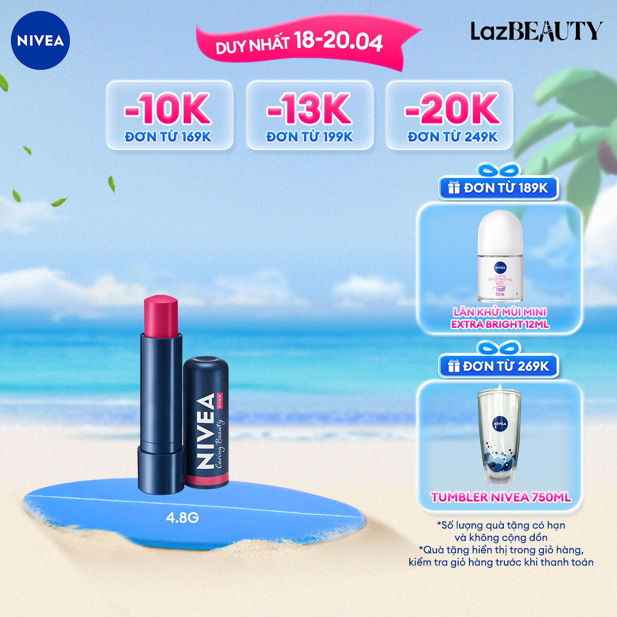 Son Dưỡng Môi NIVEA Caring Color Có Màu (4.8 g)