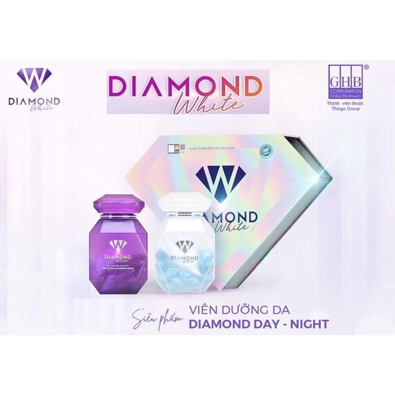 Viên uống trắng da Ngọc Trinh Diamond White nguyên tem hỗ trợ mờ nám trắng da trẻ hoa da mẫu mới 2022