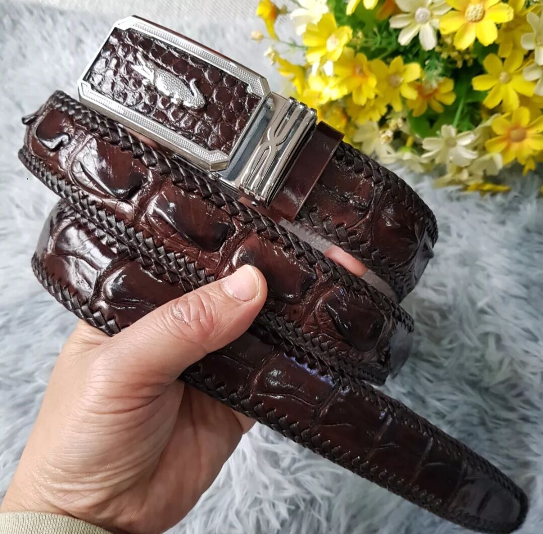 Dây lưng liền gù lưng cá sấu (bản đan) rộng 4.0cm