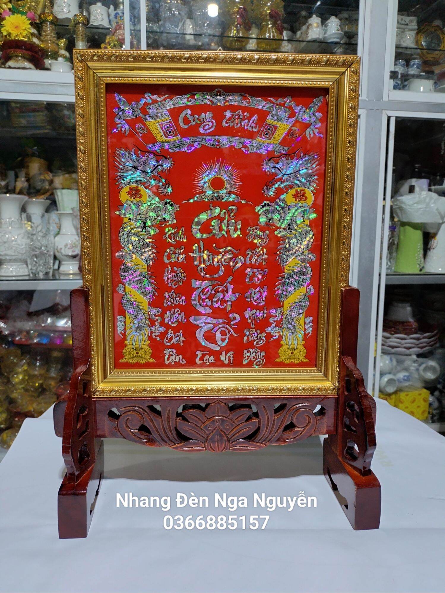 Khung gỗ đặt ảnh thờ tăng giảm kích thước/Chân giá để hình thờ