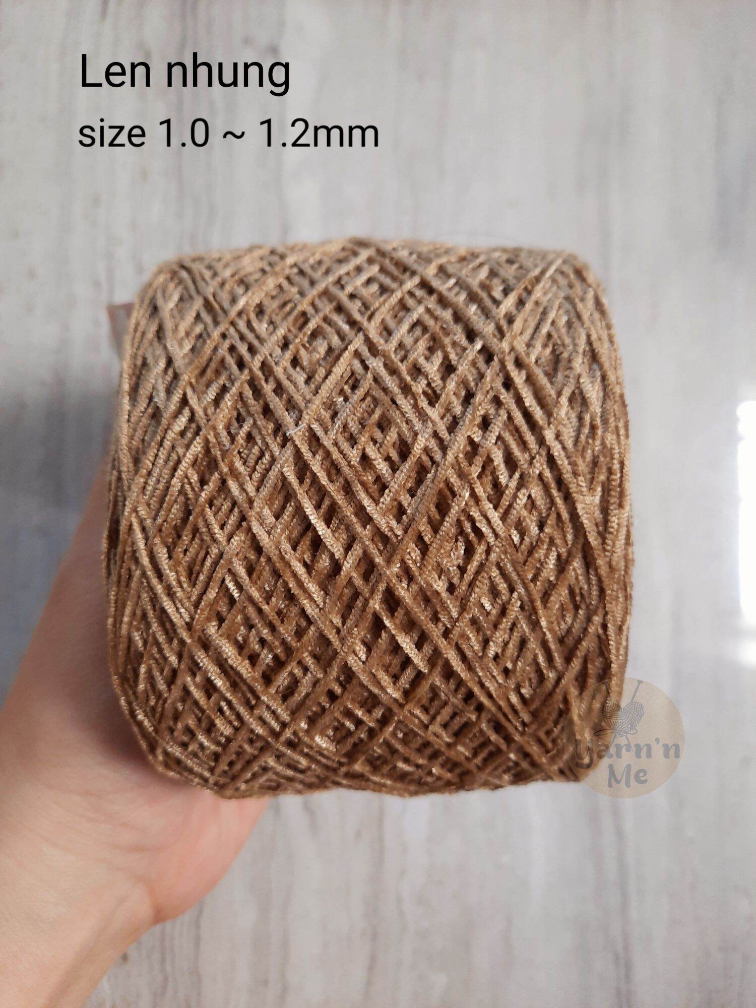 50gr Len nhung Nhật cỡ sợi 1.0mm - 2.0mm