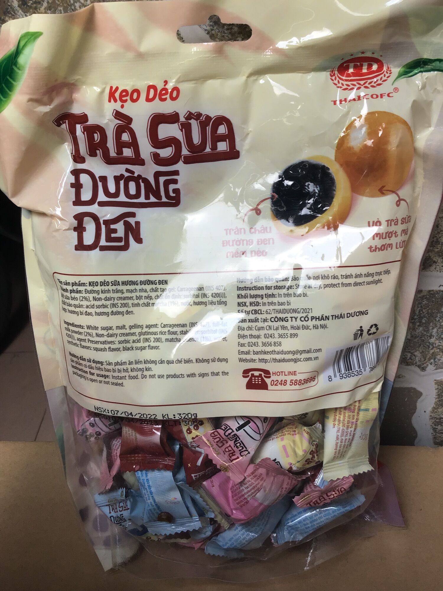 Kẹo dẻo trà sữa đường đen gói 320g