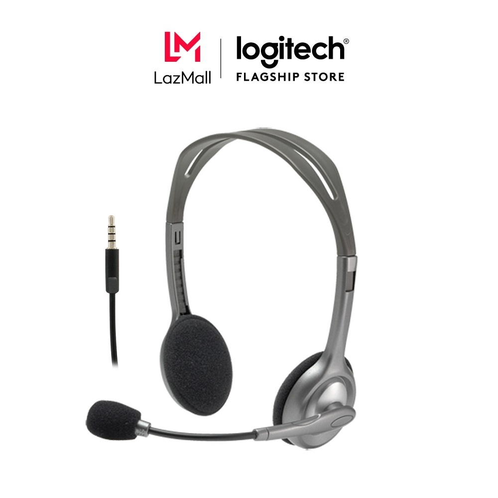 Tai nghe chụp tai Logitech H111 - 1 jack 3.5mm, Mic khử giảm tiếng ồn, trọng lượng nhẹ, âm thanh nổi