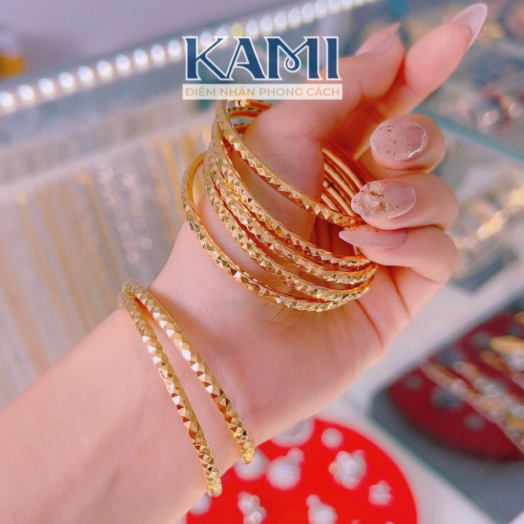 Ximen mẫu mới vòng tay cặp khoá lưỡi gà hoạ tiết kim cương khắc ký hiệu Kami