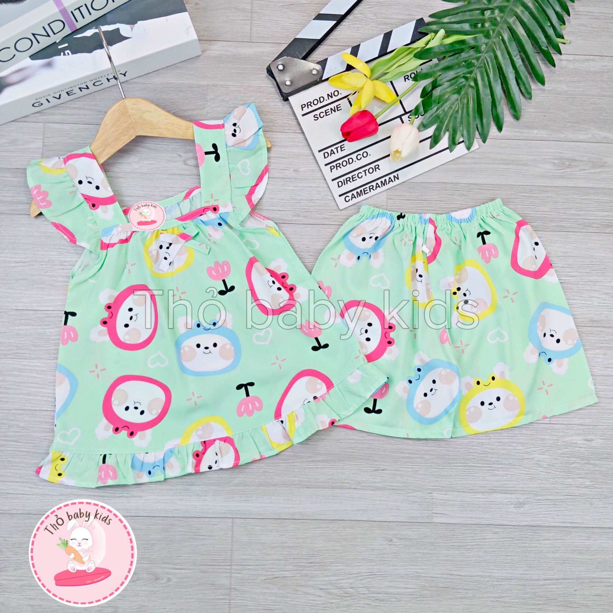 Bộ lanh/ tole đùi dây bé gái shop thỏ Baby kids