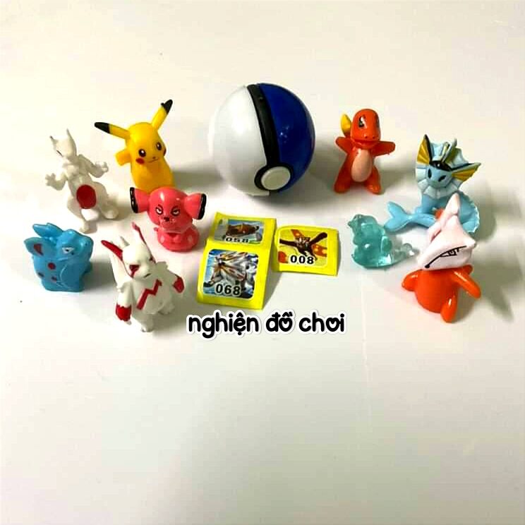 COMBO 5 Quả cầu Pokemon + 5 Mô hình pokemon mini size 3,5cm.
